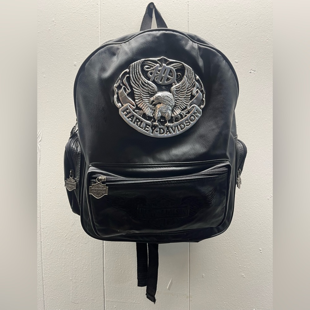 Black Vintage Harley-Davidson Backpack